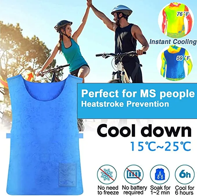 Instant Cooling Vest  -  PVA Water Activated Evaporative Cool Cold Vest