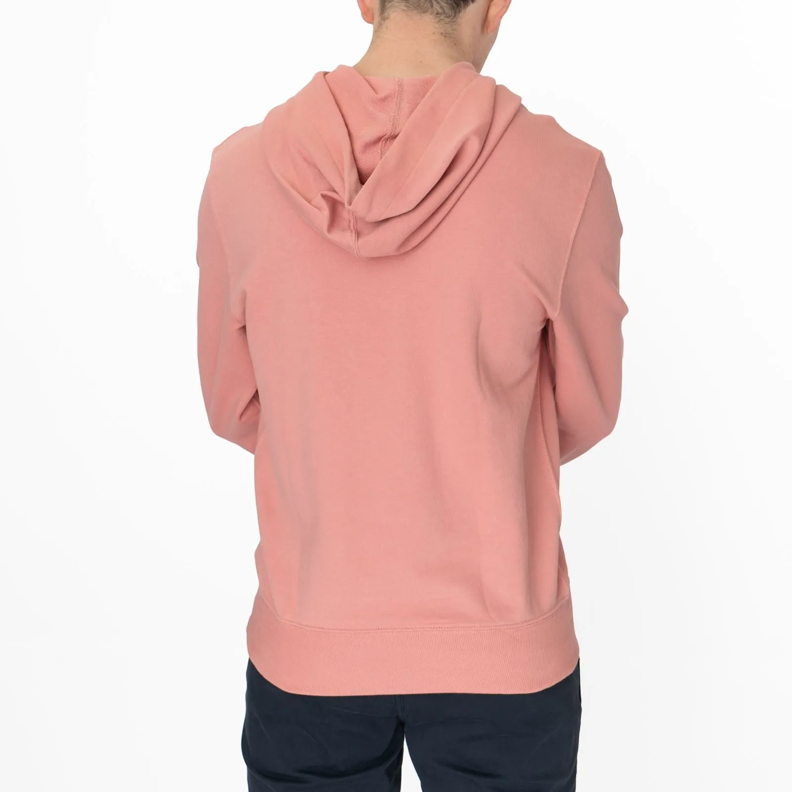 J. Crew Mens Hoodie Pink Kangaroo Pocket Drawstring Hood Long Sleeve Top