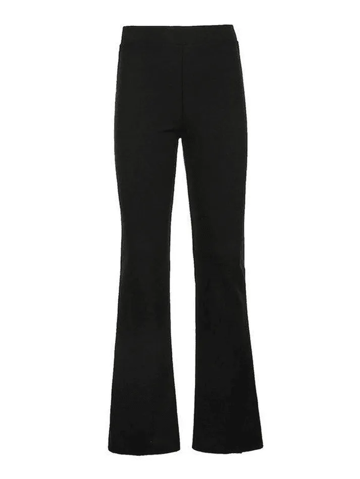 Joskaa High Waist Solid Flare Leg Pants