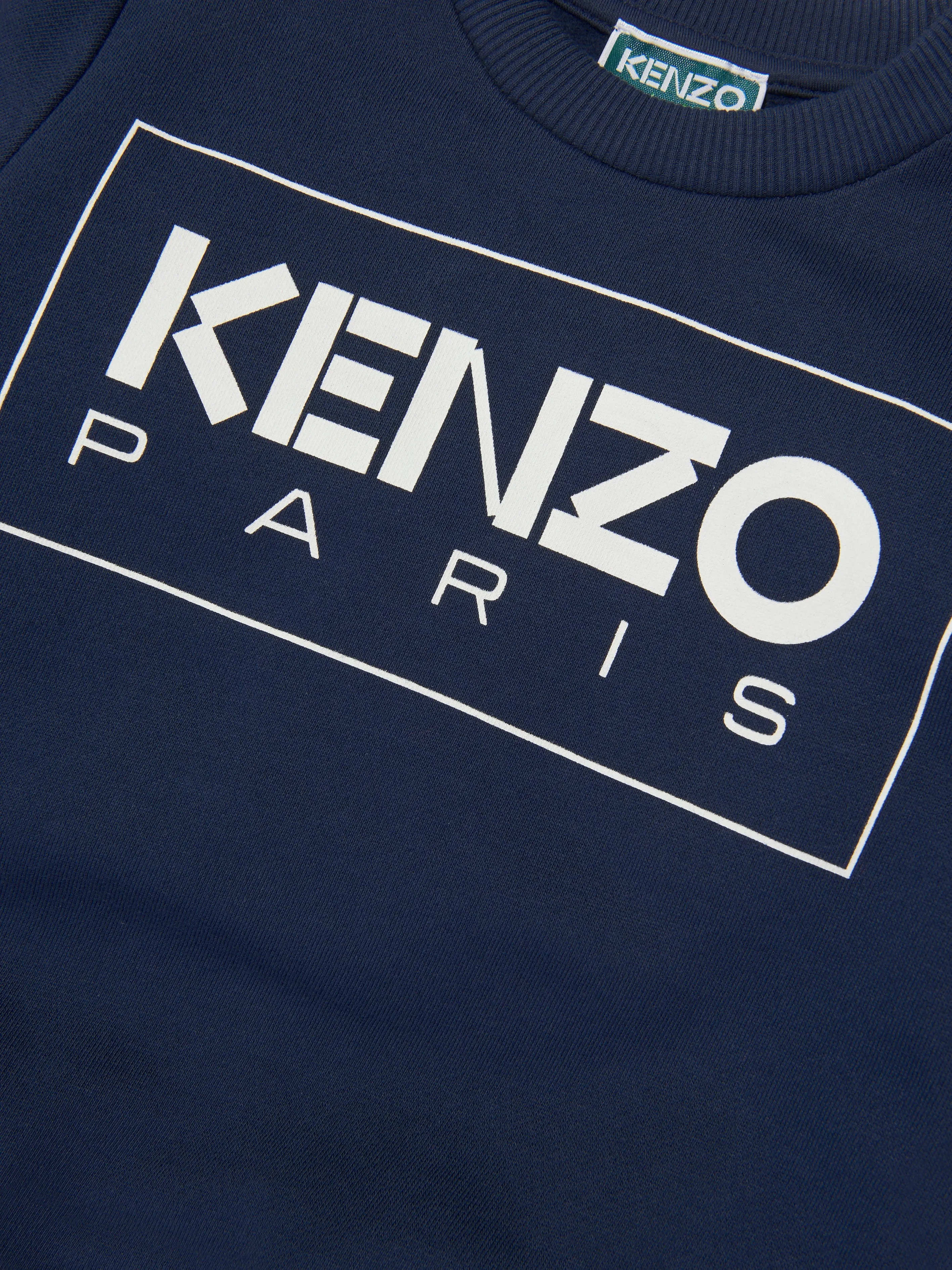 KENZO Boys Logo Print Sweatshirt in Navy