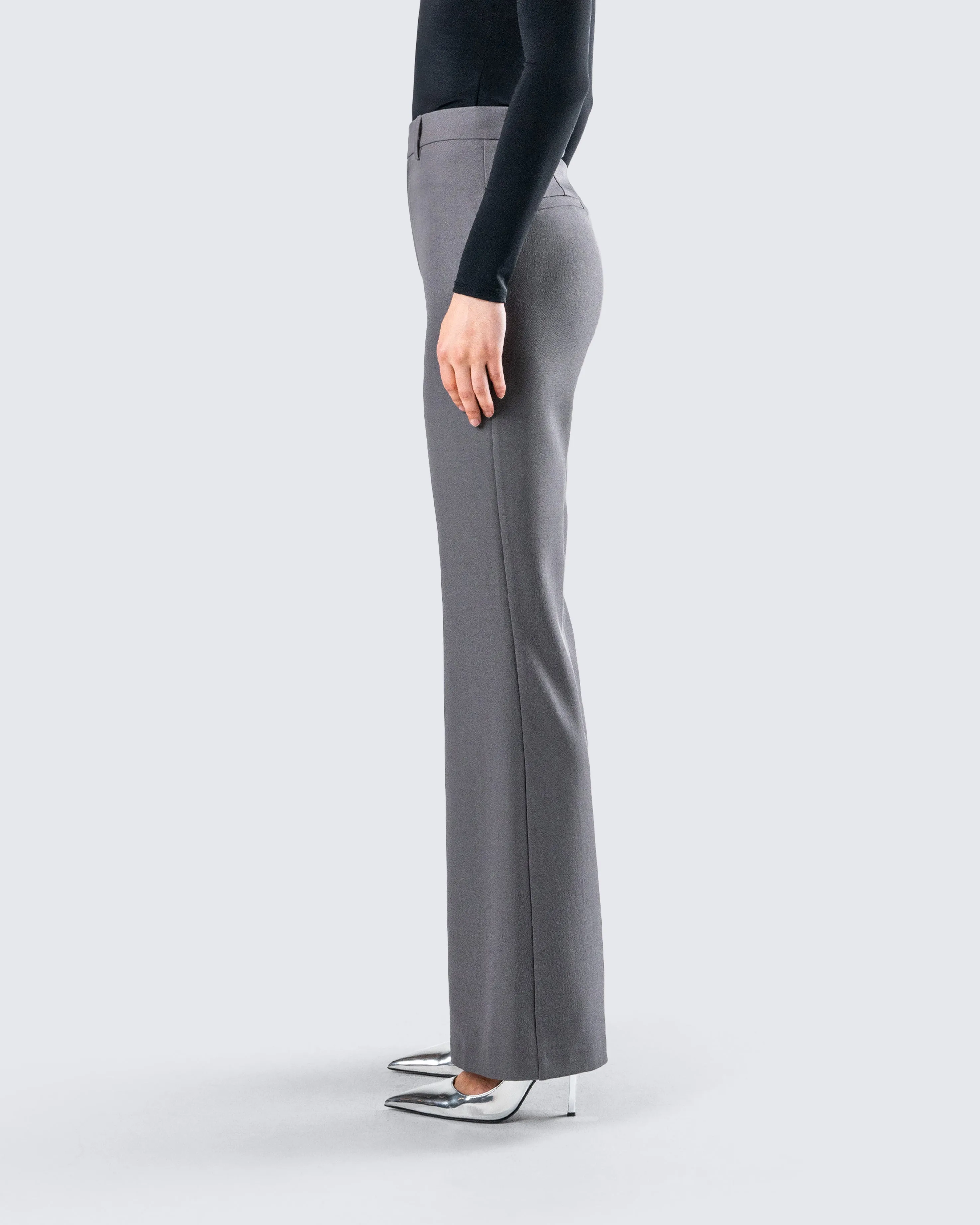 Kimberly Grey Flared Trouser Pant