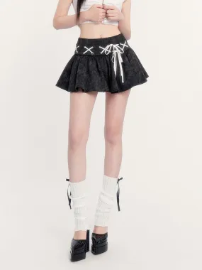 Laced Mini Pleated Skirt