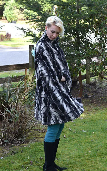 Long Cape - Luxury Faux Fur in Honey Badger  - Sold Out!