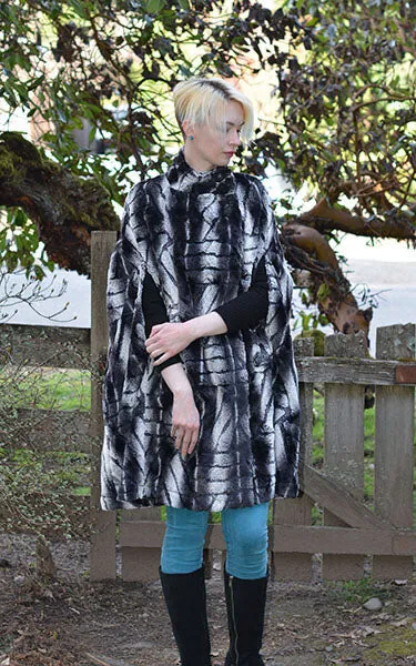 Long Cape - Luxury Faux Fur in Honey Badger  - Sold Out!