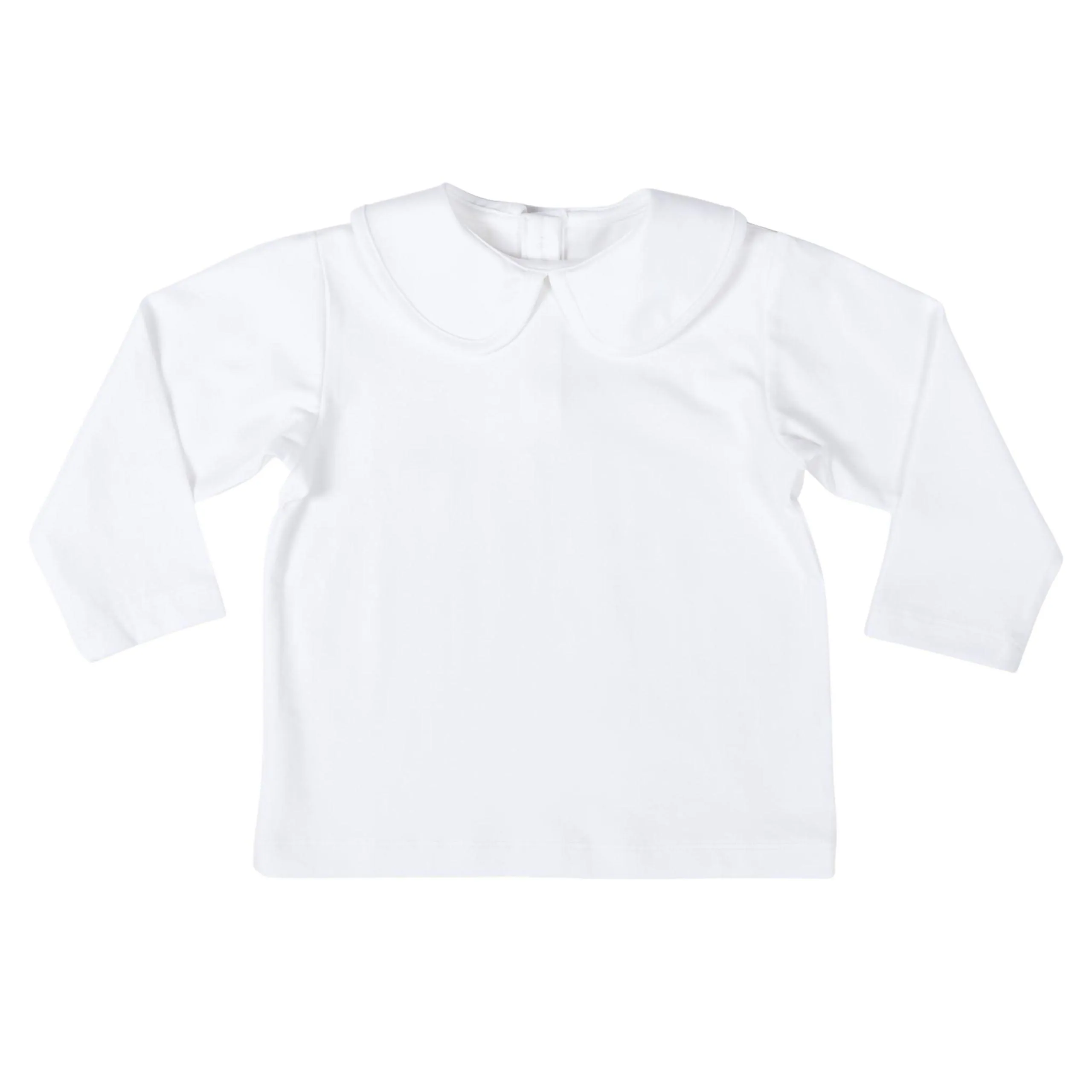 Long Sleeve Teddy Peter Pan in Classic White