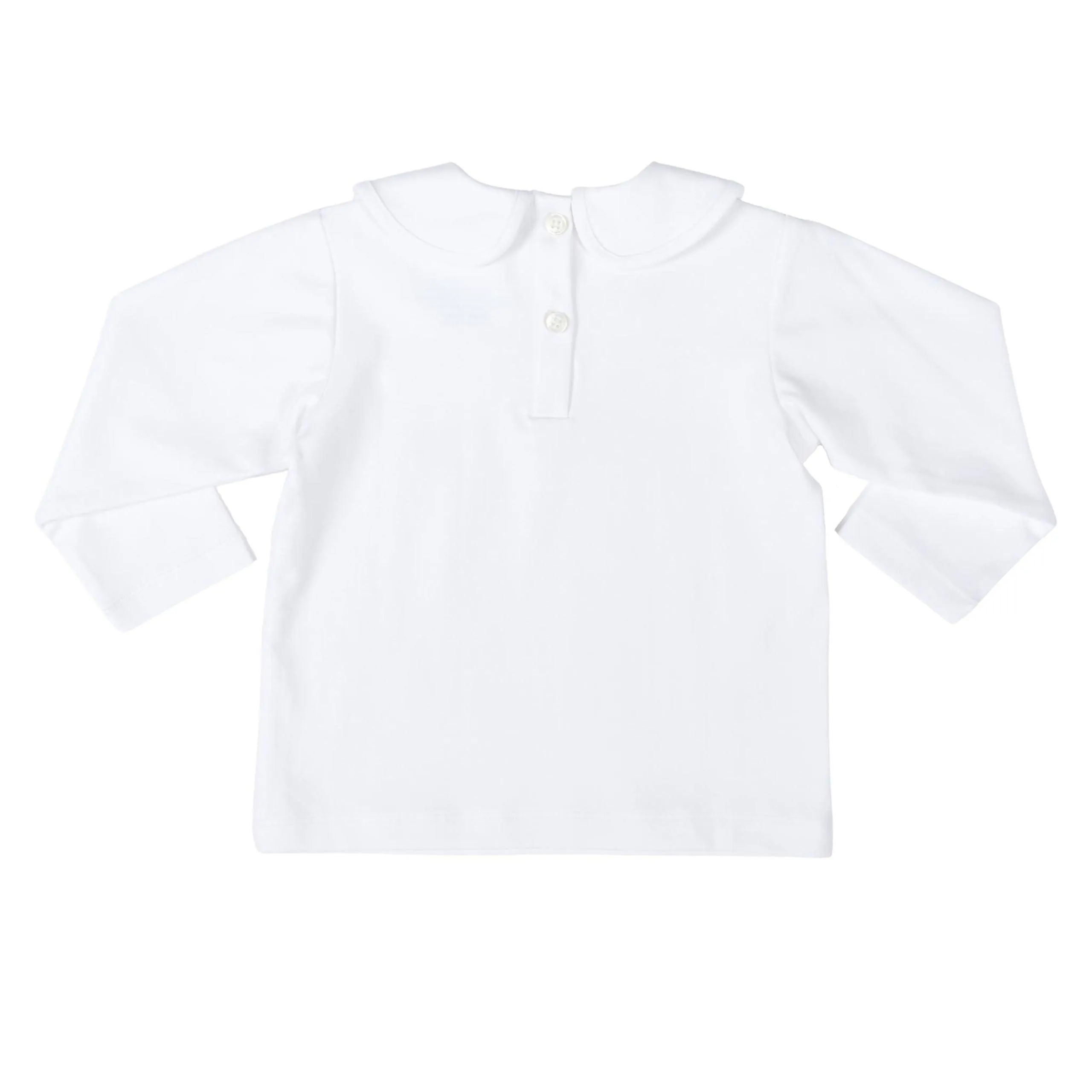 Long Sleeve Teddy Peter Pan in Classic White