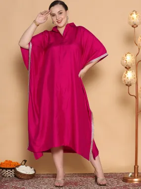 Magenta Silk Shirt Kaftan