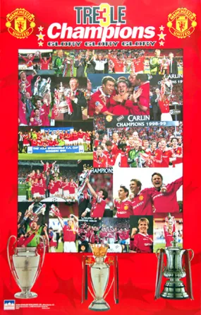 Manchester United Treble Champions 1999 Commemorative Poster - Starline Inc.