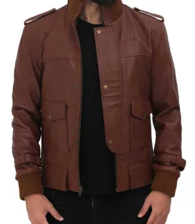 Men Slim Fit Sheep Skin Geniune leather Jacket