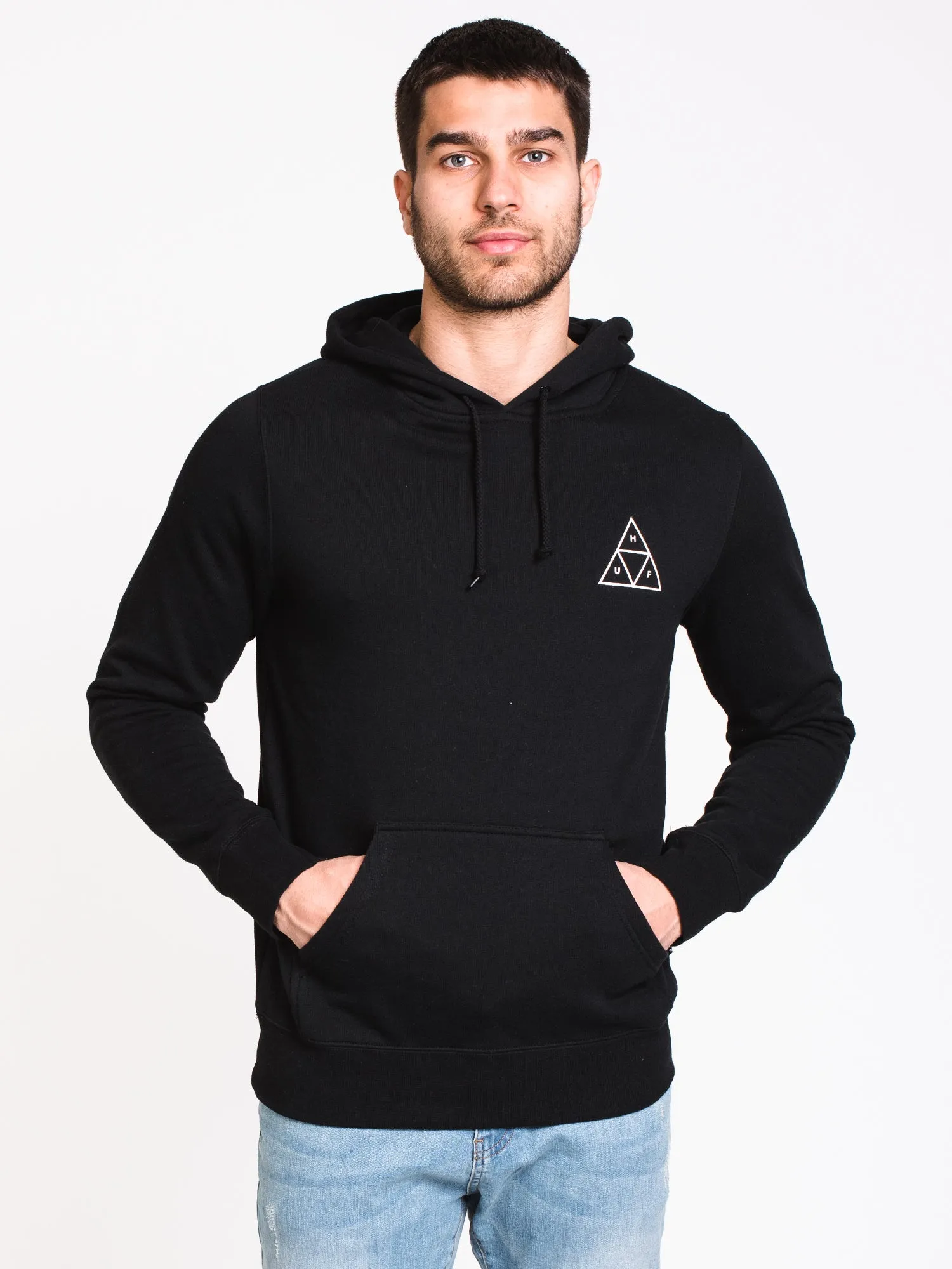 MENS ESS TT PULLOVER HOODIE- BLACK - CLEARANCE