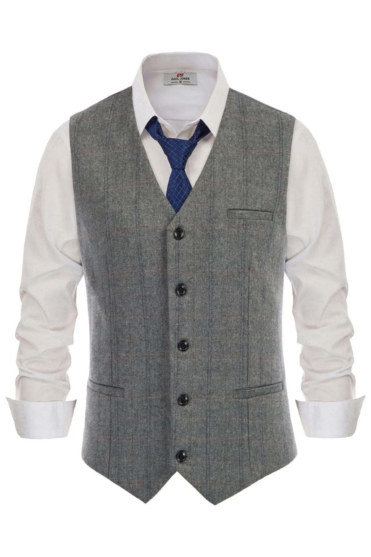 Men’s Slim Fit V-Neck Single Breasted Handkerchief Hem Waistcoat Vest Coat