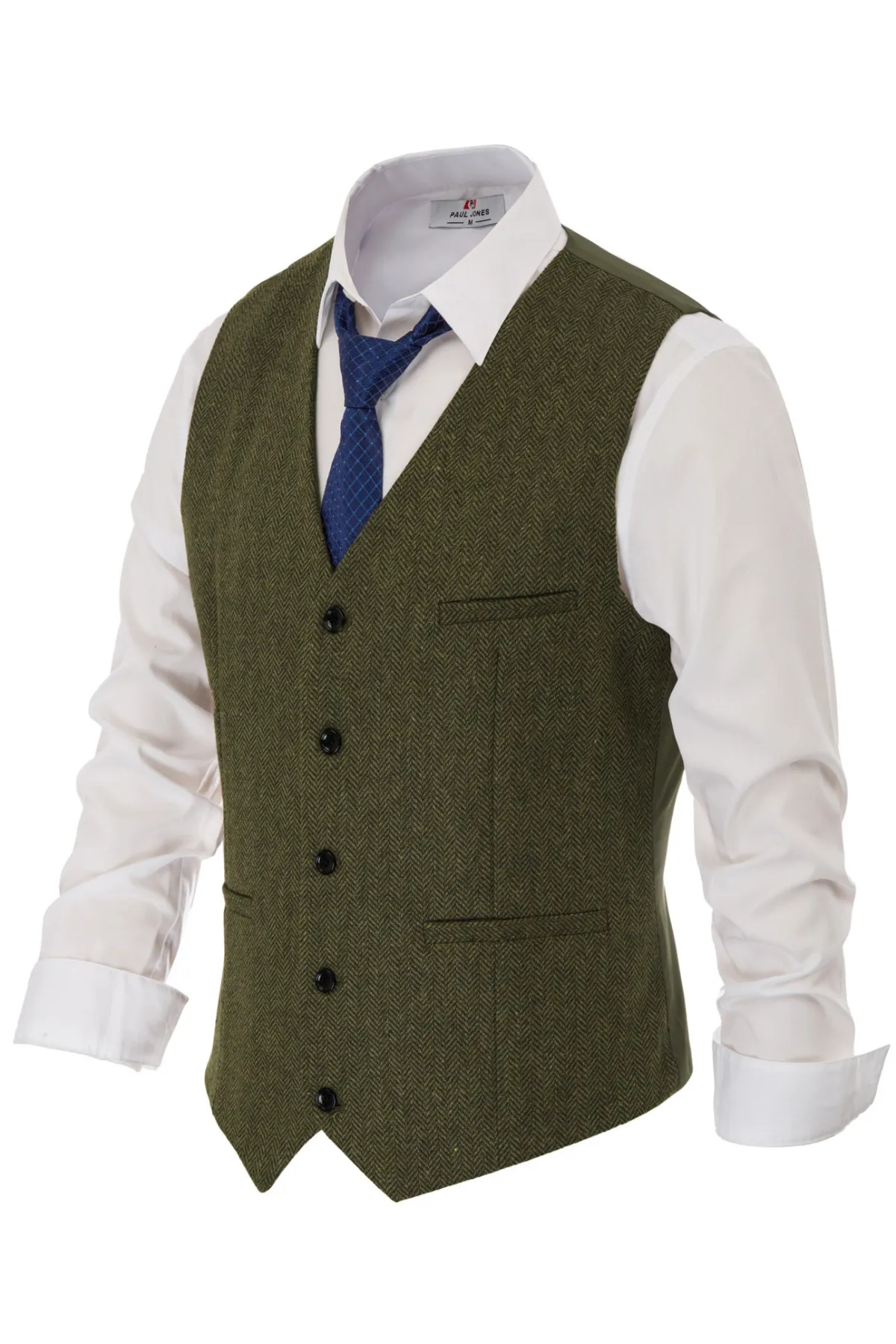 Men’s Slim Fit V-Neck Single Breasted Handkerchief Hem Waistcoat Vest Coat