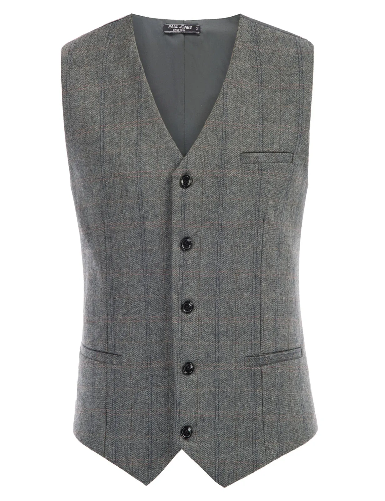 Men’s Slim Fit V-Neck Single Breasted Handkerchief Hem Waistcoat Vest Coat