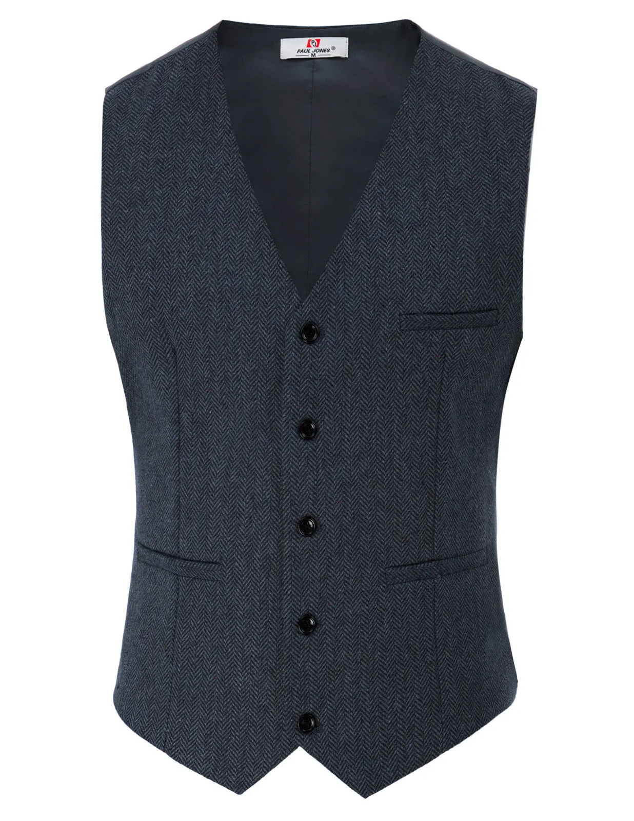 Men’s Slim Fit V-Neck Single Breasted Handkerchief Hem Waistcoat Vest Coat