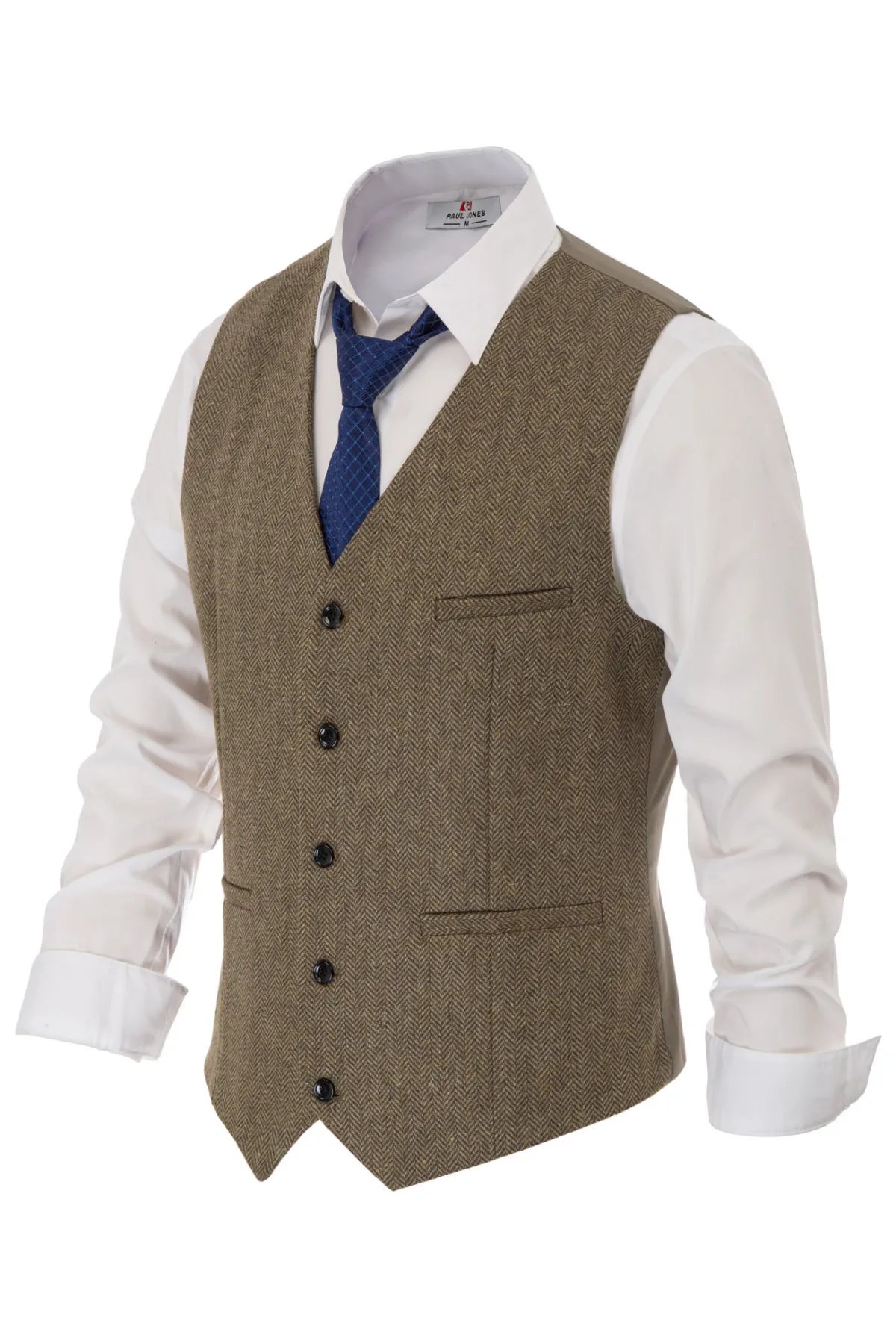 Men’s Slim Fit V-Neck Single Breasted Handkerchief Hem Waistcoat Vest Coat