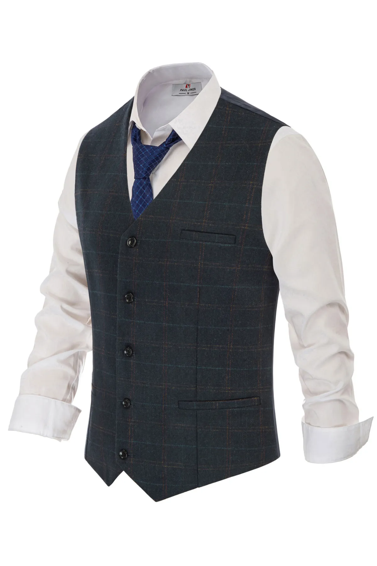 Men’s Slim Fit V-Neck Single Breasted Handkerchief Hem Waistcoat Vest Coat