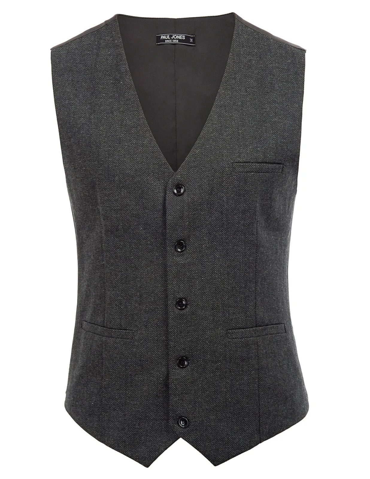 Men’s Slim Fit V-Neck Single Breasted Handkerchief Hem Waistcoat Vest Coat