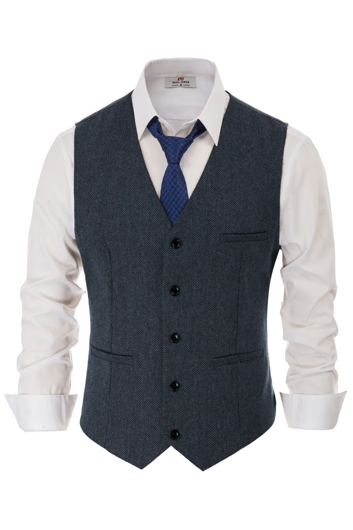 Men’s Slim Fit V-Neck Single Breasted Handkerchief Hem Waistcoat Vest Coat