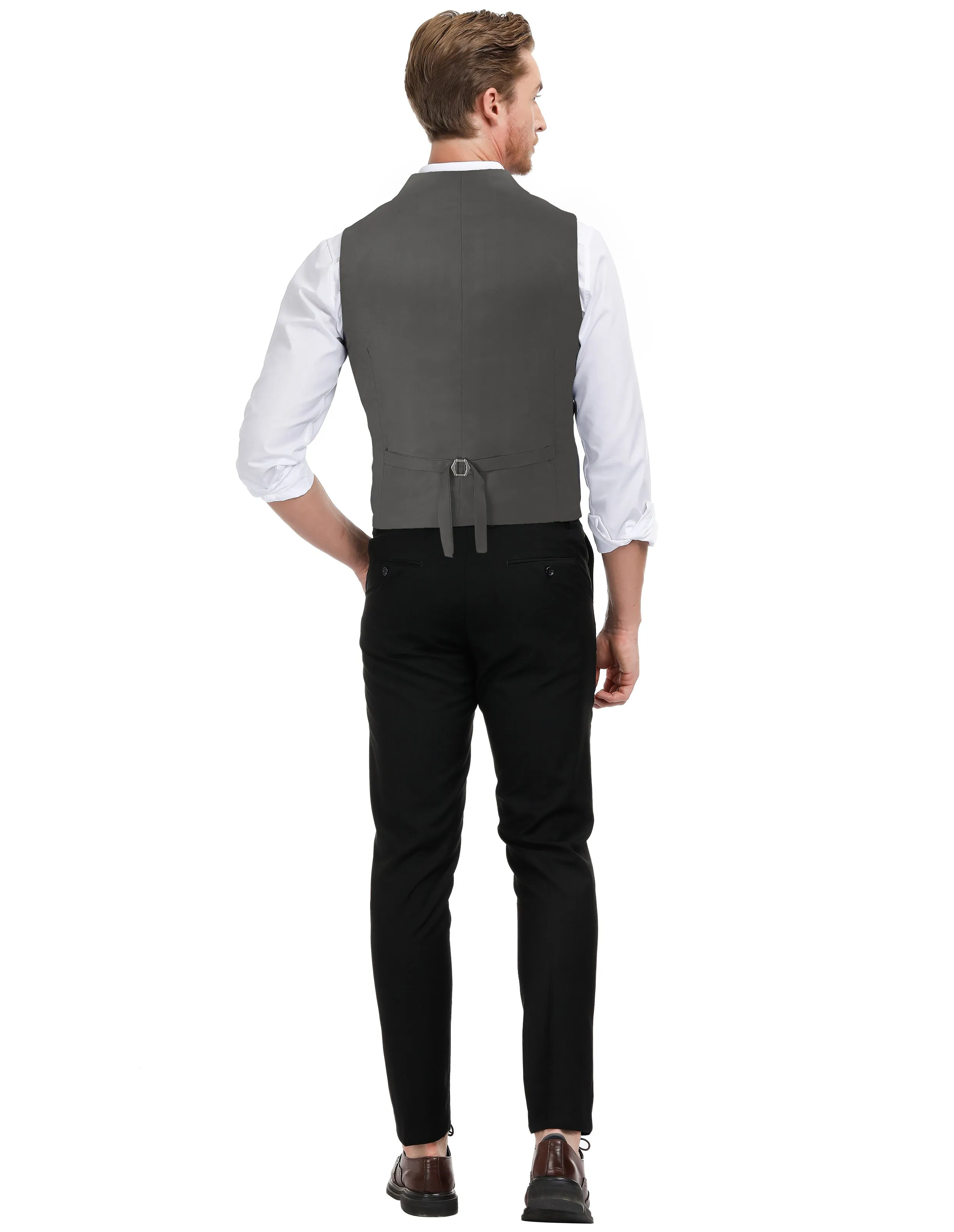 Men’s Slim Fit V-Neck Single Breasted Handkerchief Hem Waistcoat Vest Coat