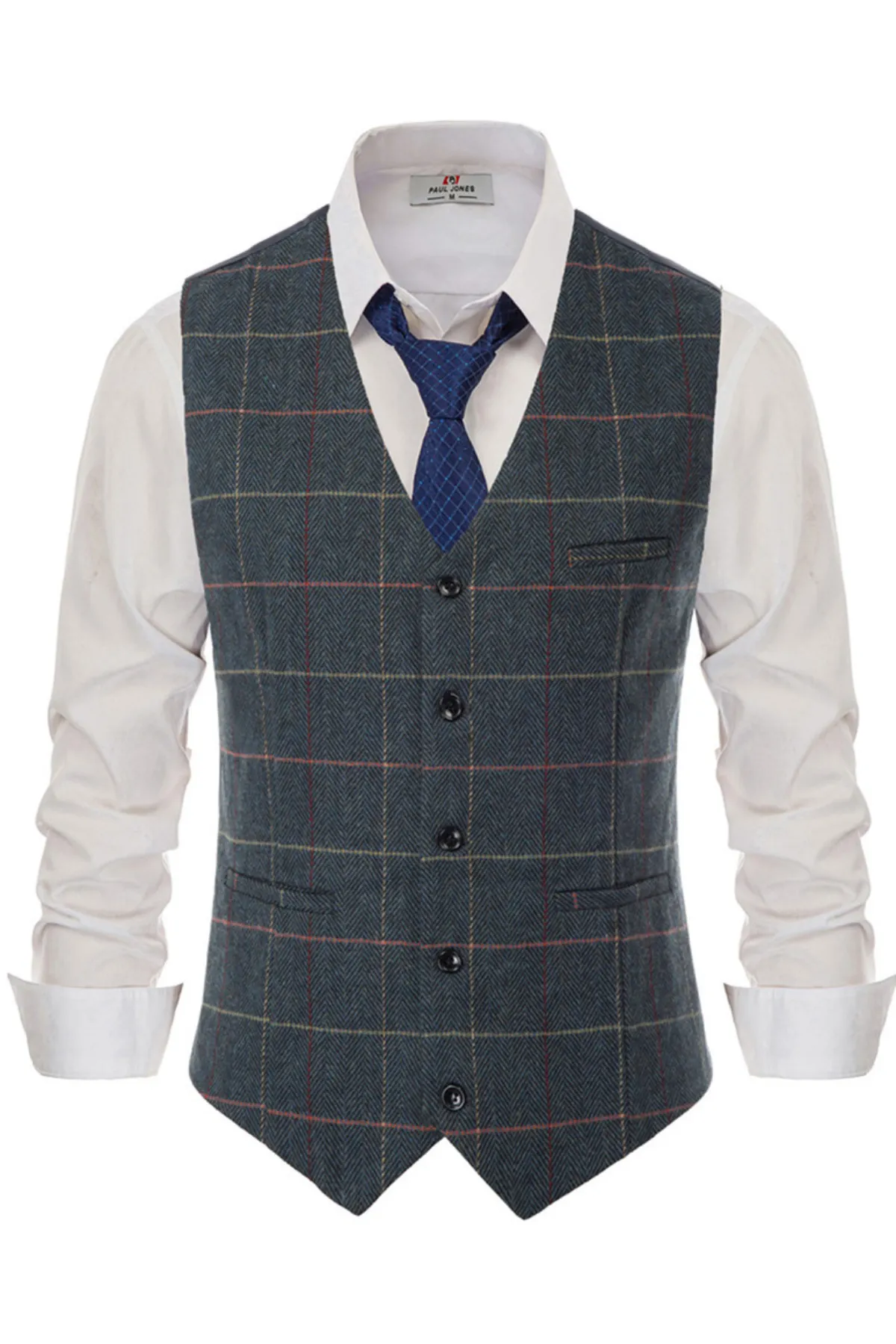 Men’s Slim Fit V-Neck Single Breasted Handkerchief Hem Waistcoat Vest Coat