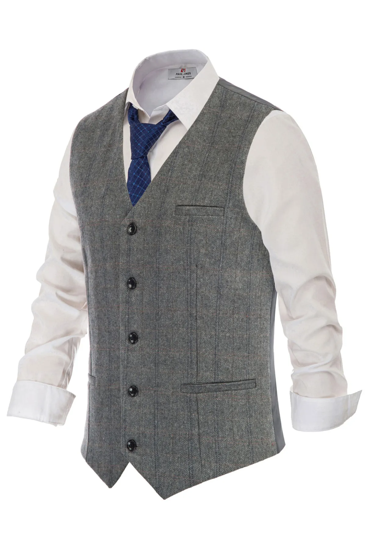 Men’s Slim Fit V-Neck Single Breasted Handkerchief Hem Waistcoat Vest Coat