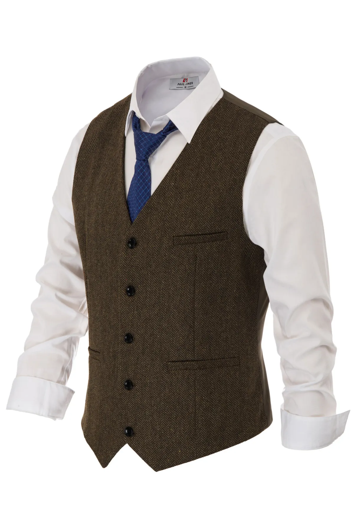 Men’s Slim Fit V-Neck Single Breasted Handkerchief Hem Waistcoat Vest Coat