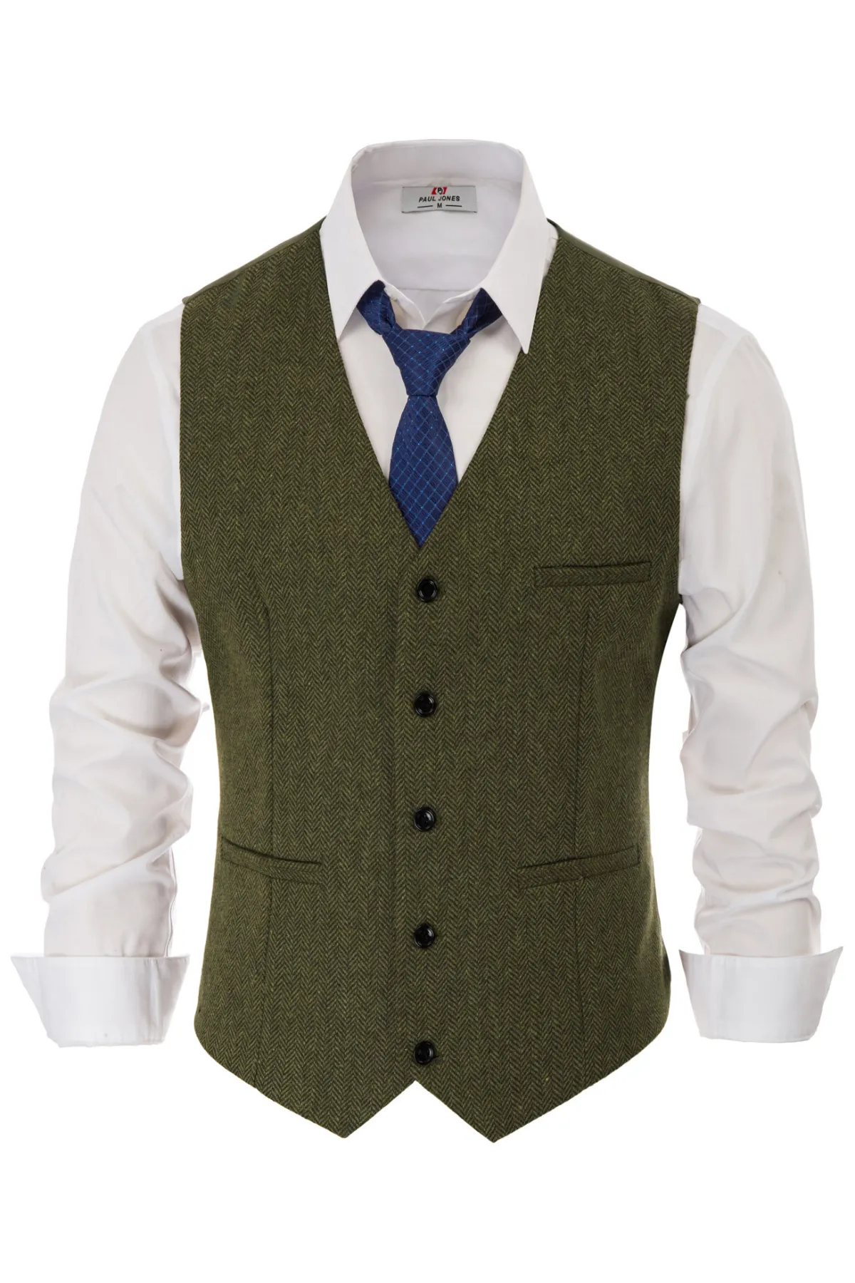 Men’s Slim Fit V-Neck Single Breasted Handkerchief Hem Waistcoat Vest Coat