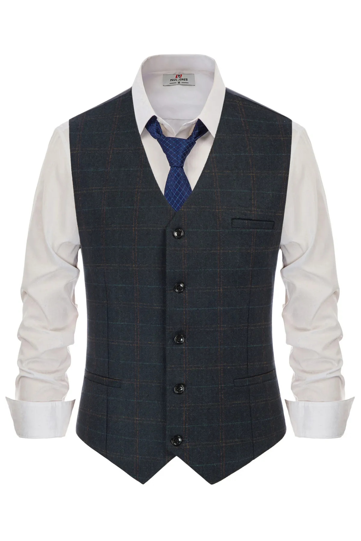 Men’s Slim Fit V-Neck Single Breasted Handkerchief Hem Waistcoat Vest Coat