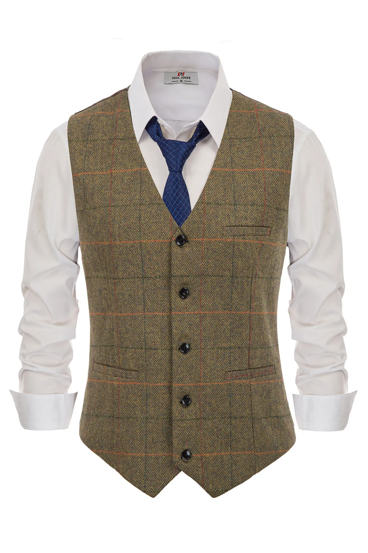 Men’s Slim Fit V-Neck Single Breasted Handkerchief Hem Waistcoat Vest Coat