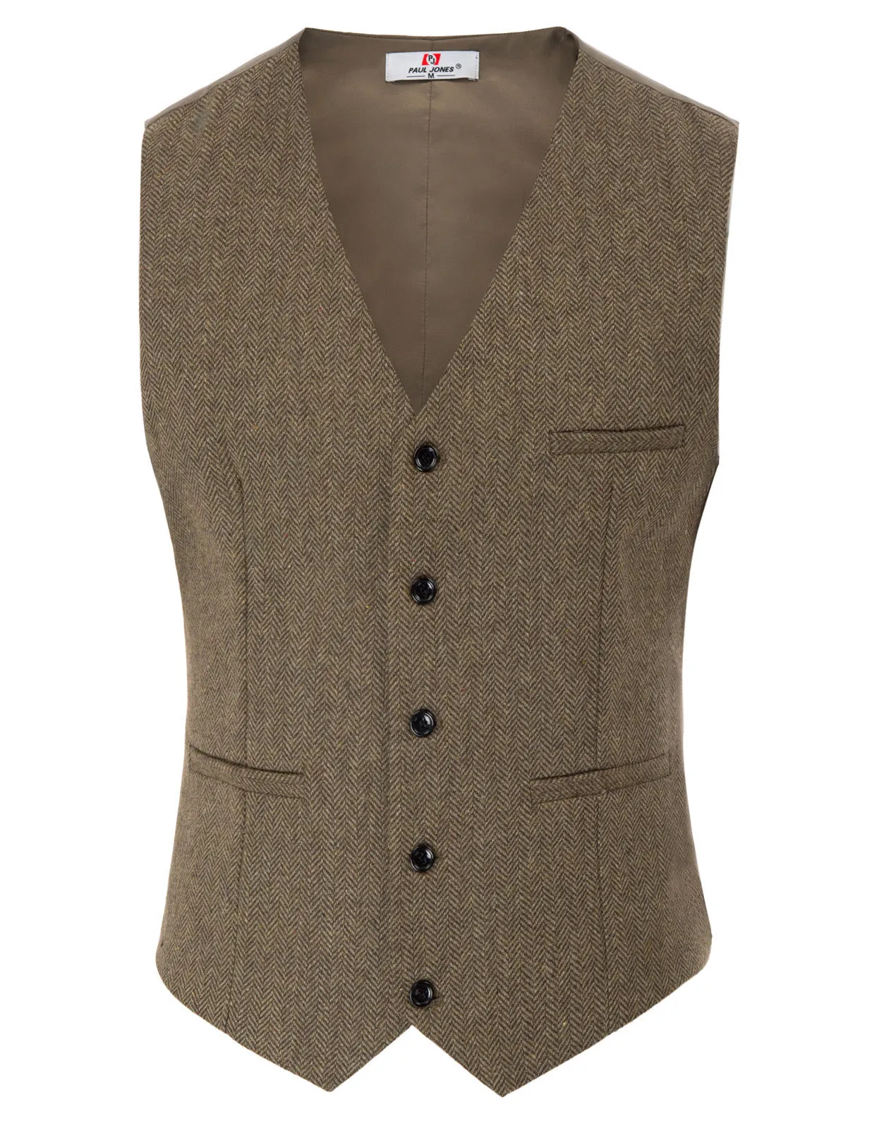 Men’s Slim Fit V-Neck Single Breasted Handkerchief Hem Waistcoat Vest Coat