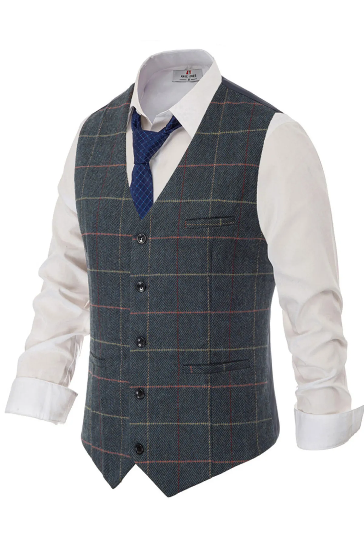 Men’s Slim Fit V-Neck Single Breasted Handkerchief Hem Waistcoat Vest Coat