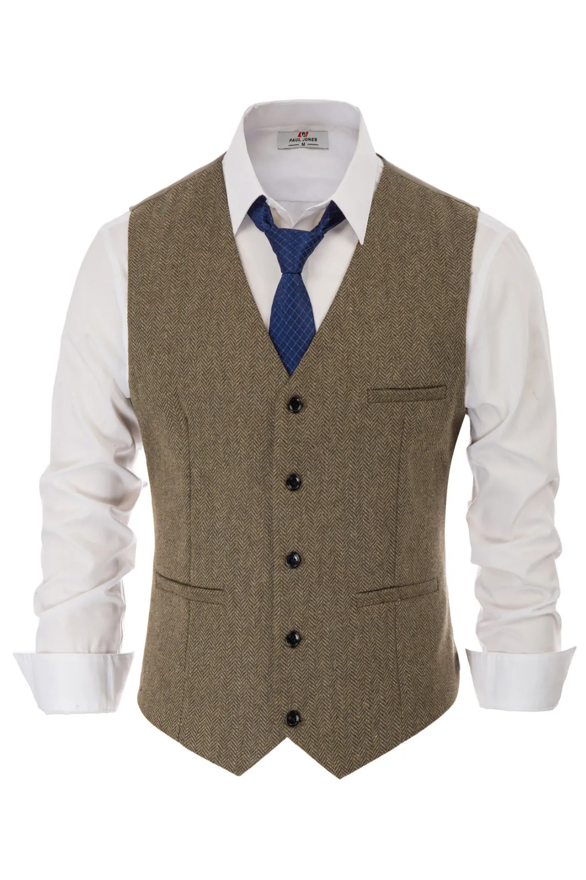 Men’s Slim Fit V-Neck Single Breasted Handkerchief Hem Waistcoat Vest Coat