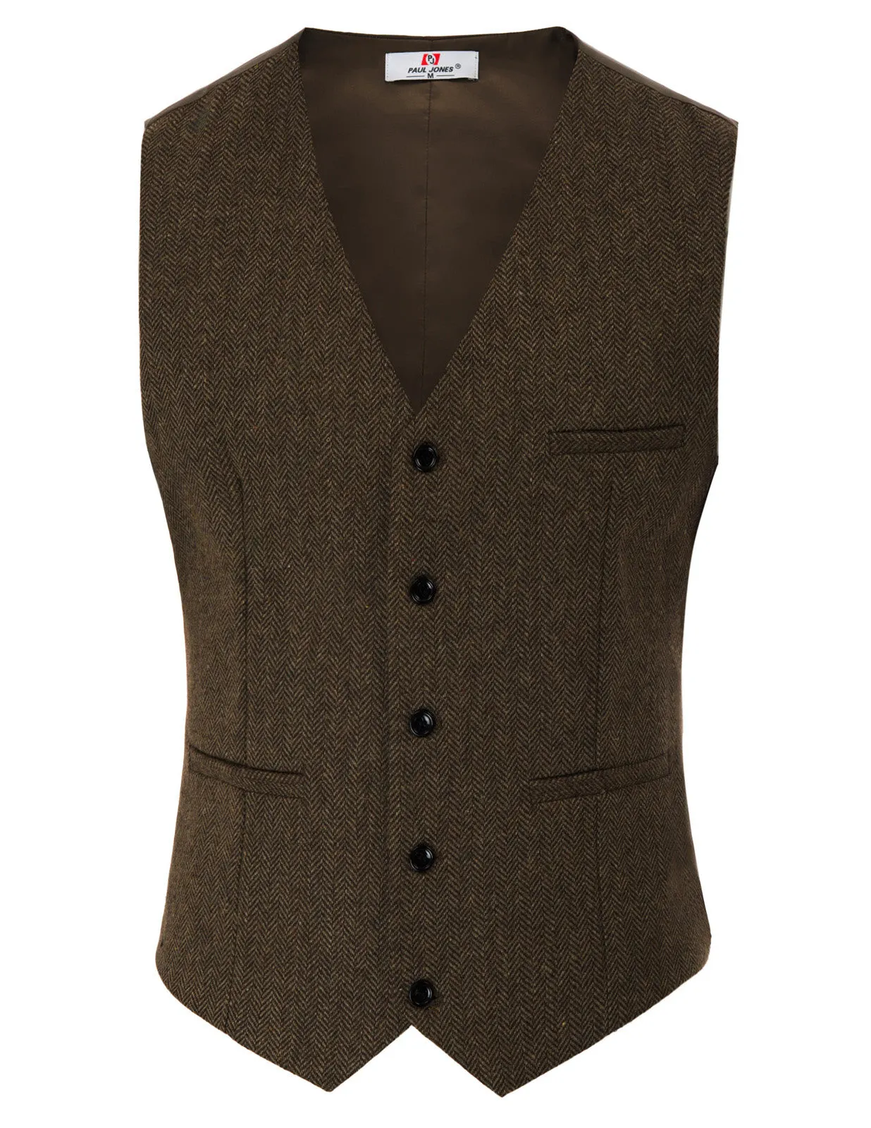 Men’s Slim Fit V-Neck Single Breasted Handkerchief Hem Waistcoat Vest Coat