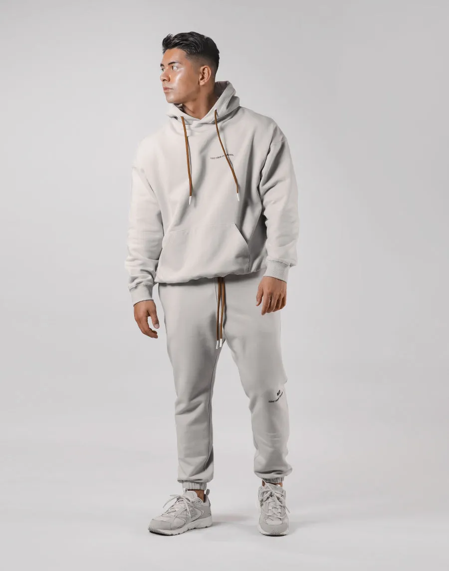 Message Ring Stretch Warm Pullover Hoodie - Ivory