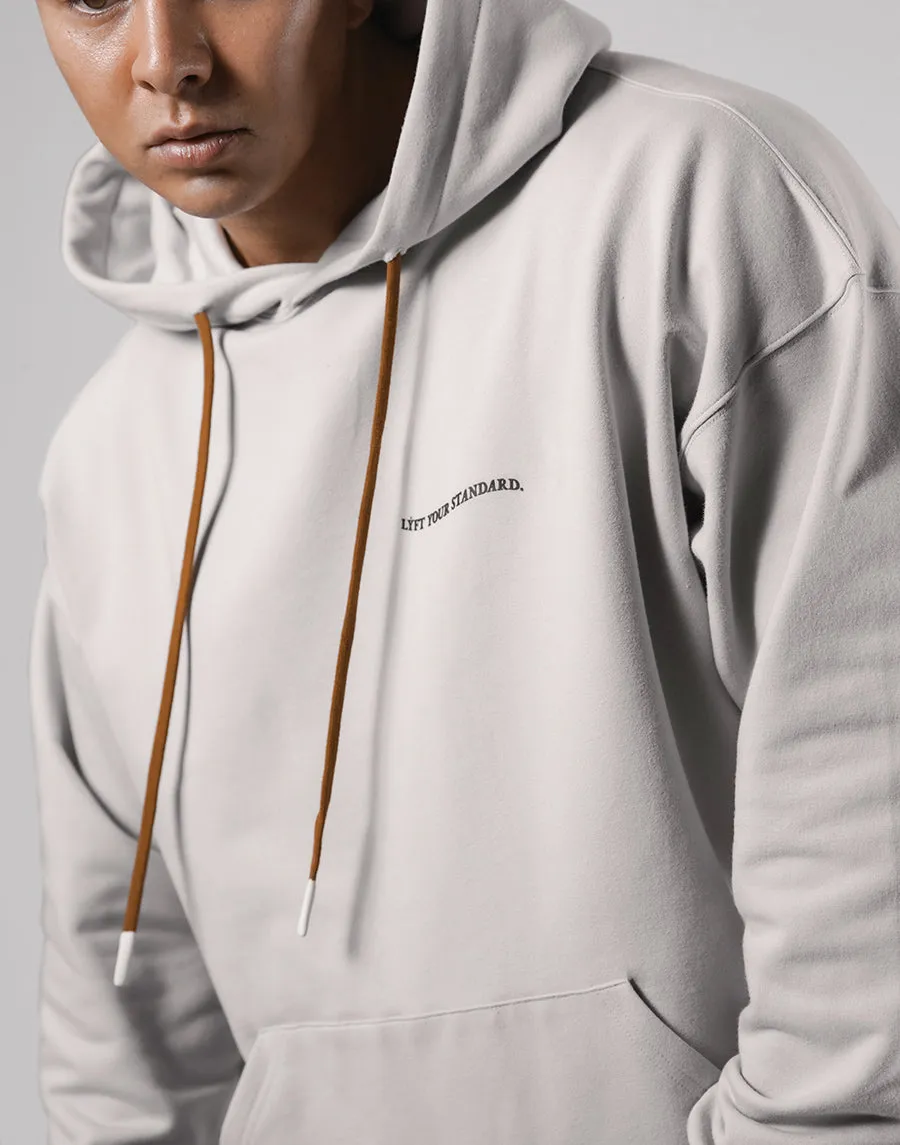 Message Ring Stretch Warm Pullover Hoodie - Ivory