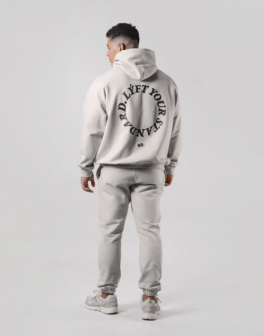 Message Ring Stretch Warm Pullover Hoodie - Ivory