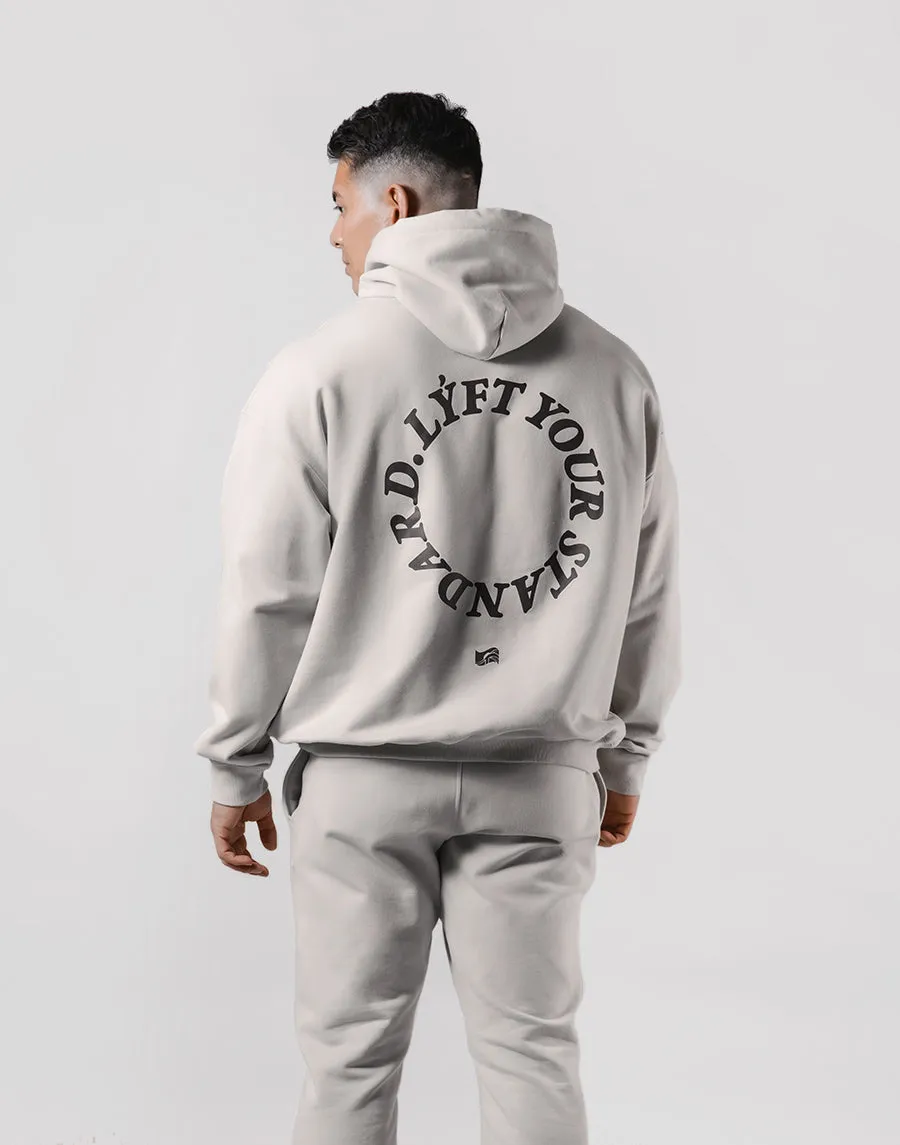 Message Ring Stretch Warm Pullover Hoodie - Ivory