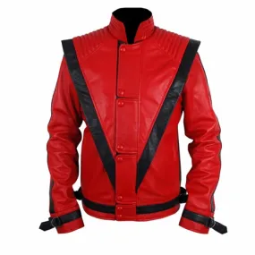 Michael Jackson Thriller Red Leather Jacket