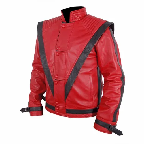 Michael Jackson Thriller Red Leather Jacket