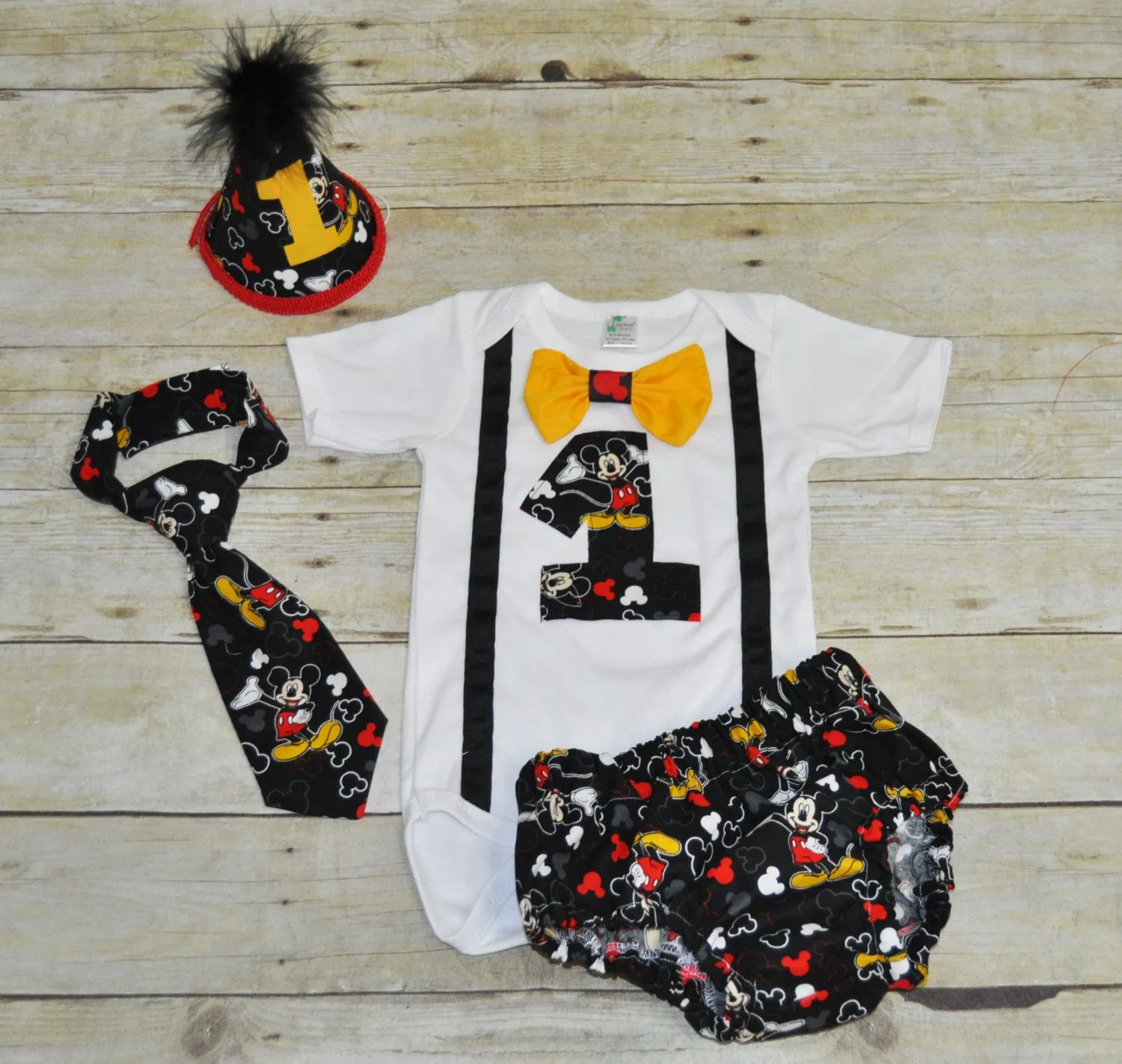 Mickey cake smash outfit, Mickey Mouse birthday outfit, 1st 2nd 3rd  birthday, Boys cake smash outfit, Mickey Banner