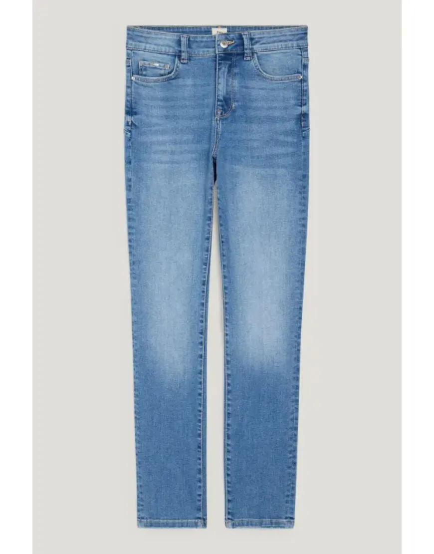 Mid Rise Slim Jeans Stretchable Mid Blue