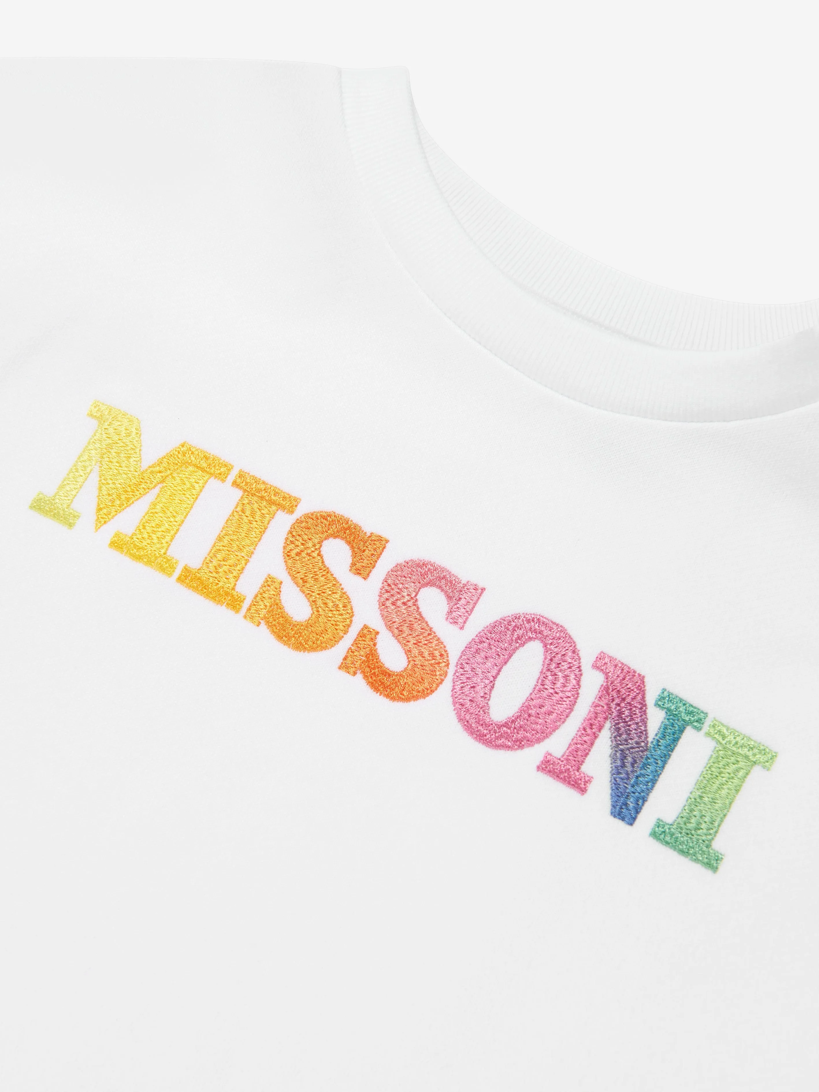 Missoni Girls Cropped Logo Sweatshirt in White