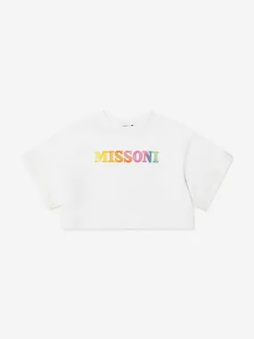 Missoni Girls Cropped Logo Sweatshirt in White