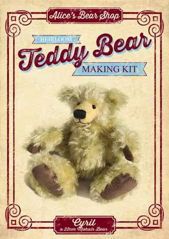 Mohair Teddy Bear Making Kit - Cyril - With or without Pattern -22cm when made