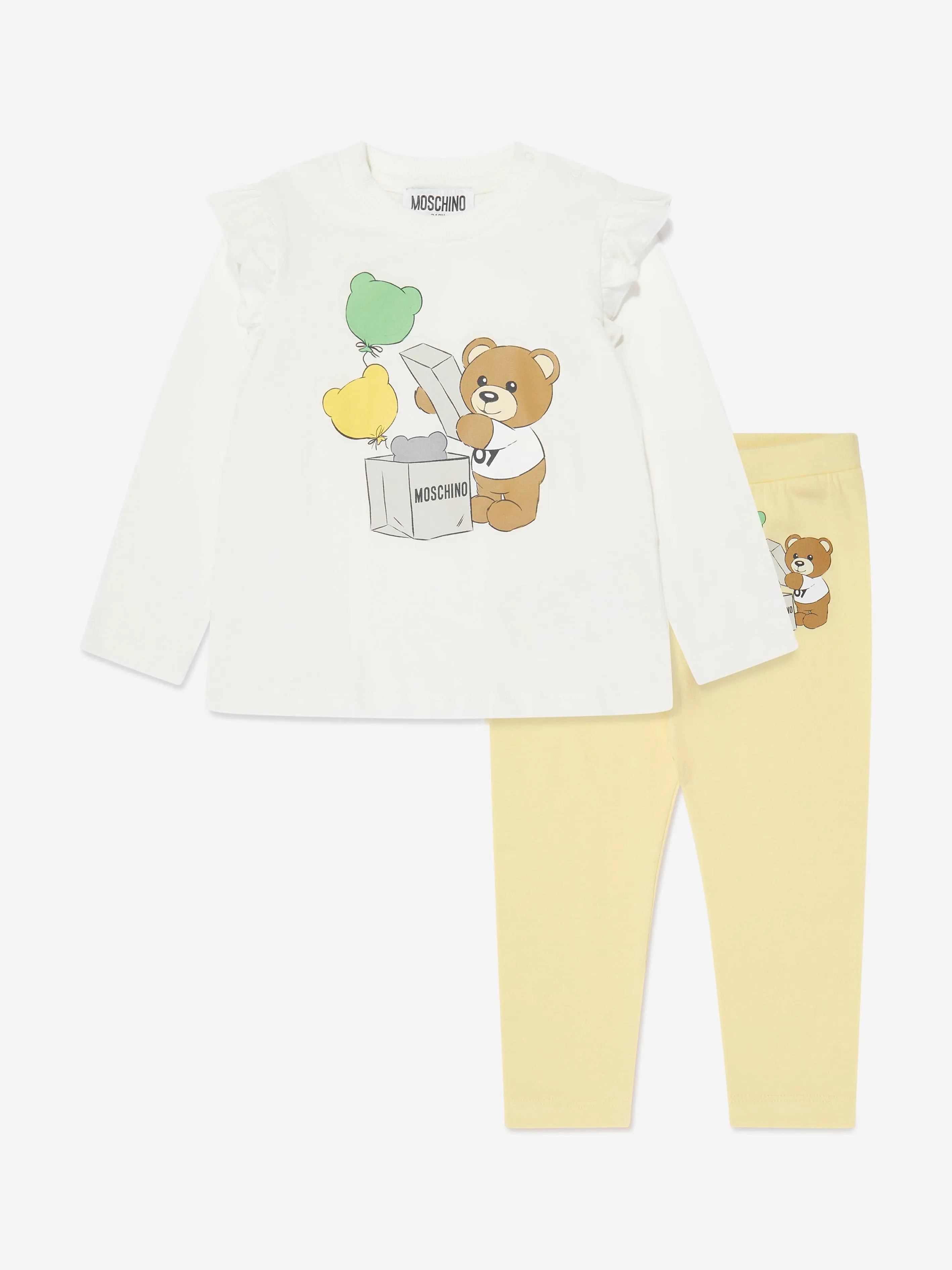 Moschino Baby Girls T-Shirt And Leggings Set in Ivory