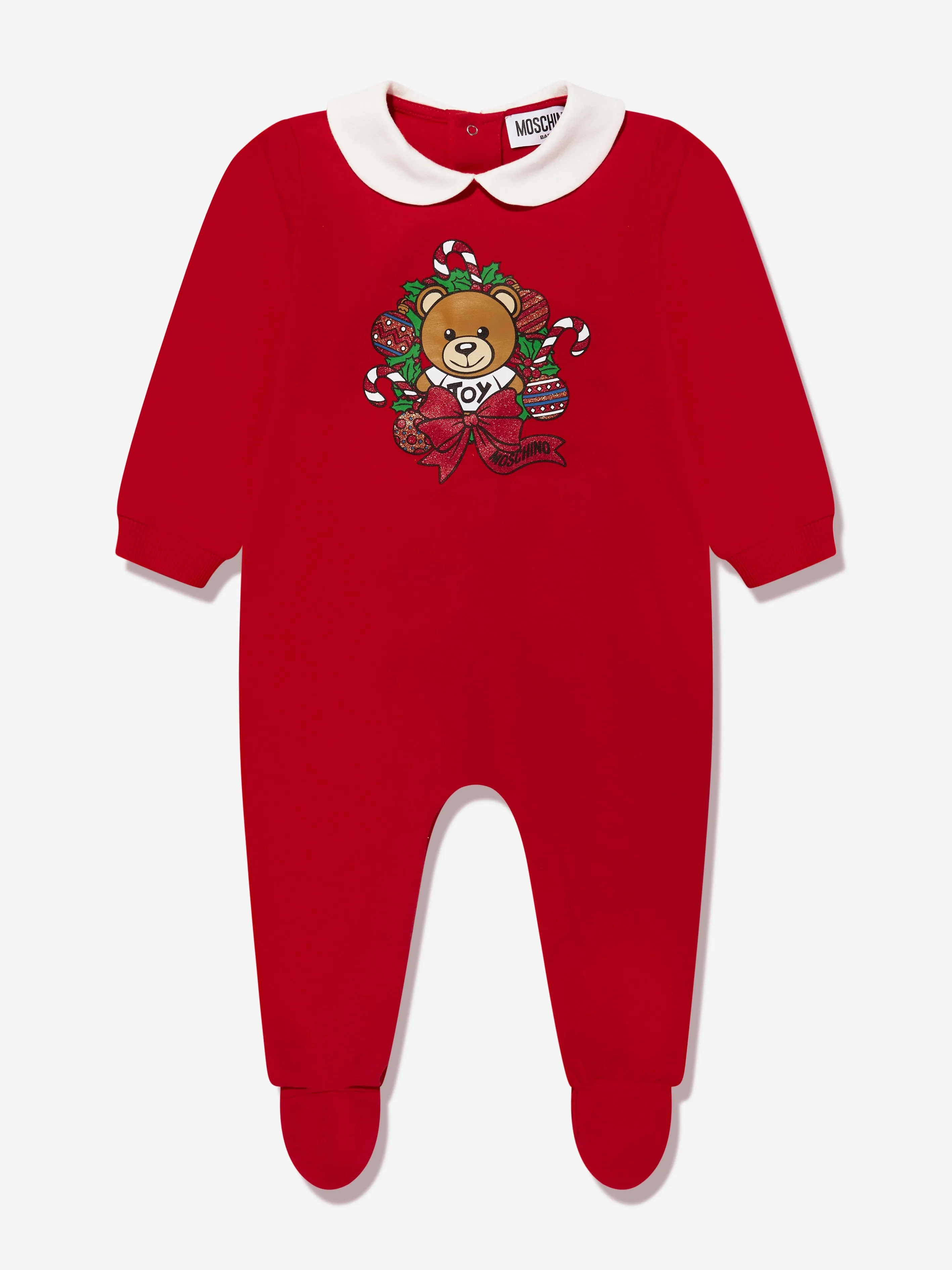 Moschino Baby Hat And Babygrow Gift Set in Red