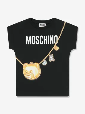 Moschino Girls Teddy Bag Print T-Shirt in Black