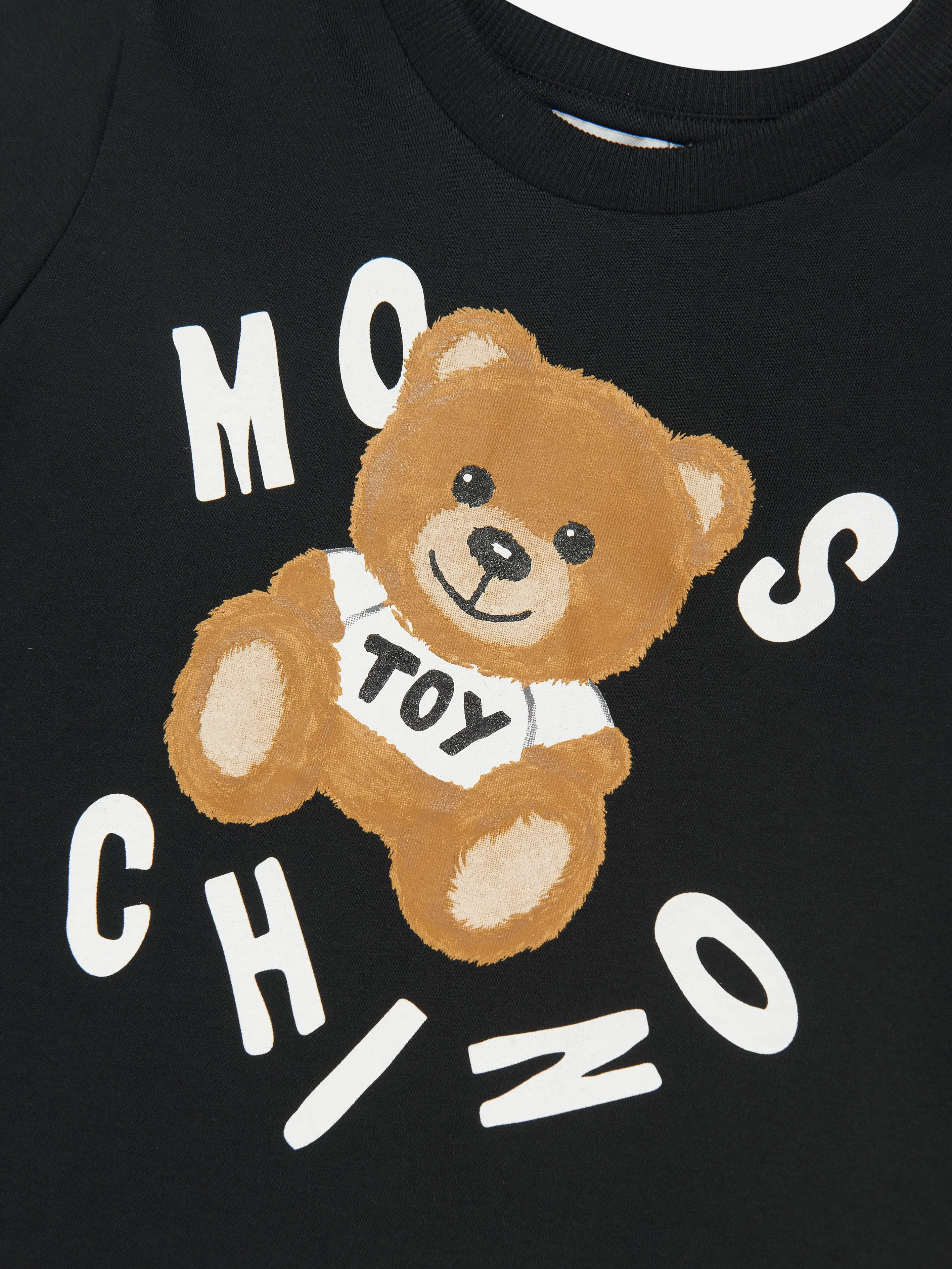 Moschino Kids Teddy Bear Logo T-Shirt in Black