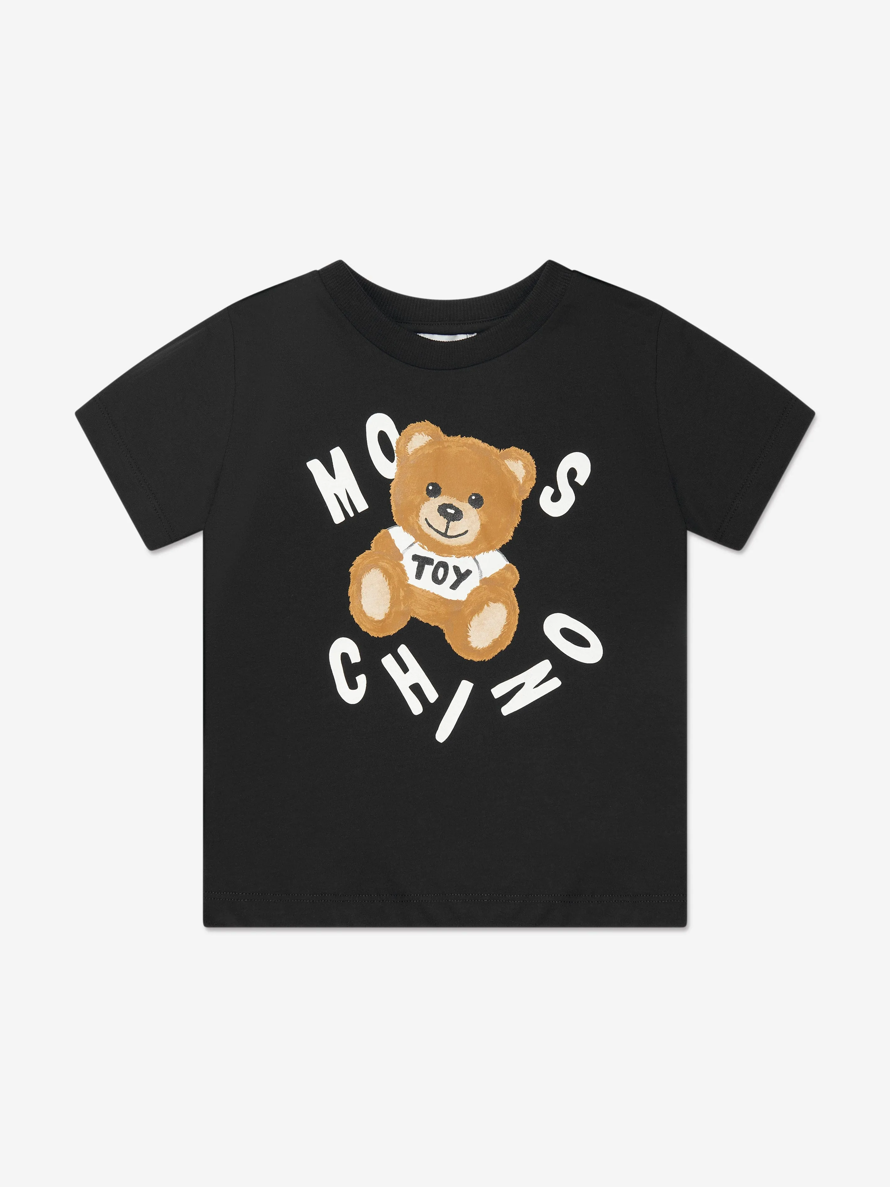 Moschino Kids Teddy Bear Logo T-Shirt in Black