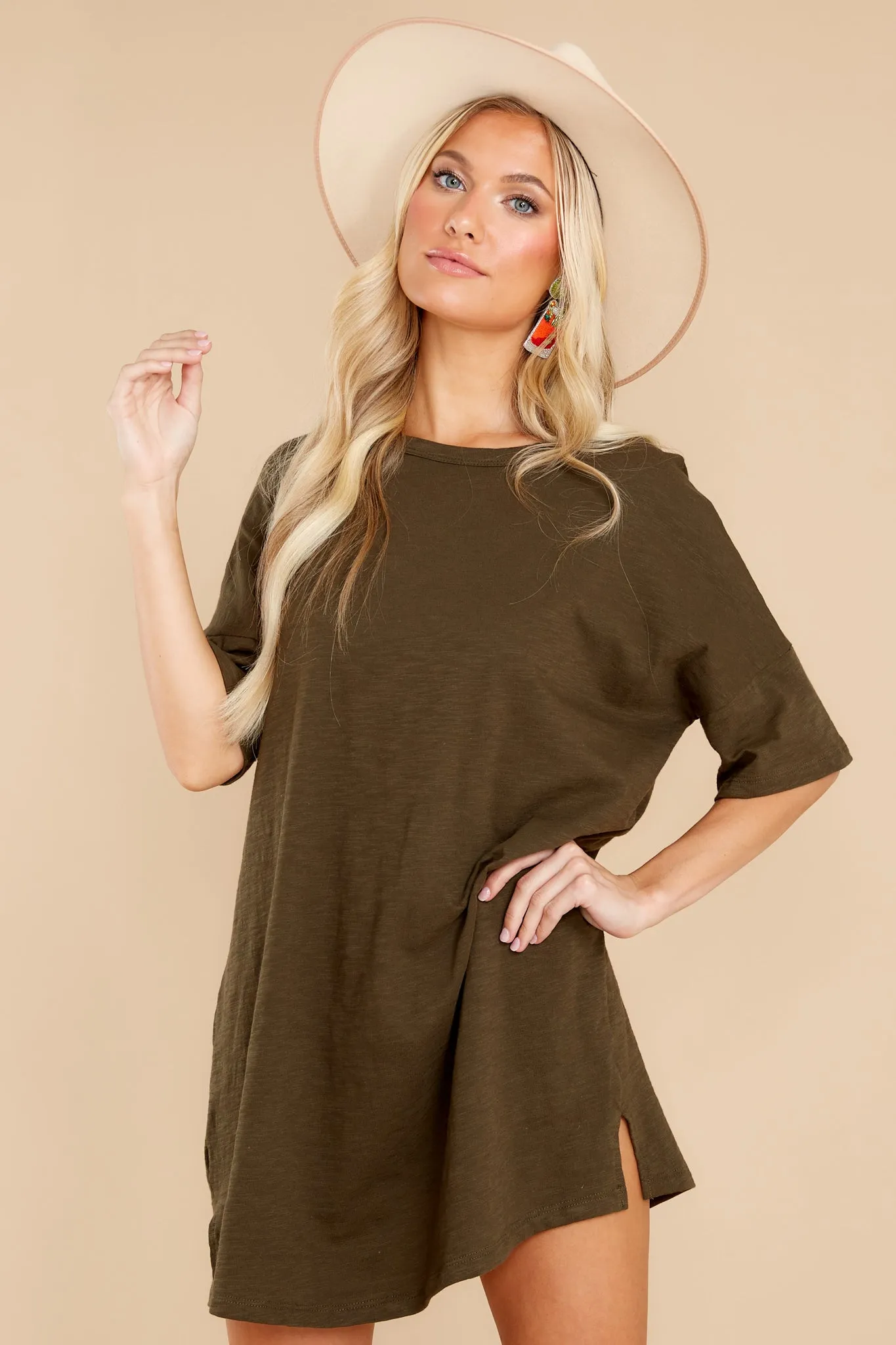 Must Be Fate Dark Olive Dress